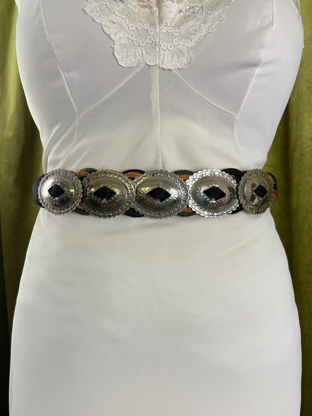 80s Vintage Concho Belt, Adjustable